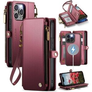IPhone 15 Pro Max Card Holder PU Leather Detachable Wallet Case, 20G-185PH001
